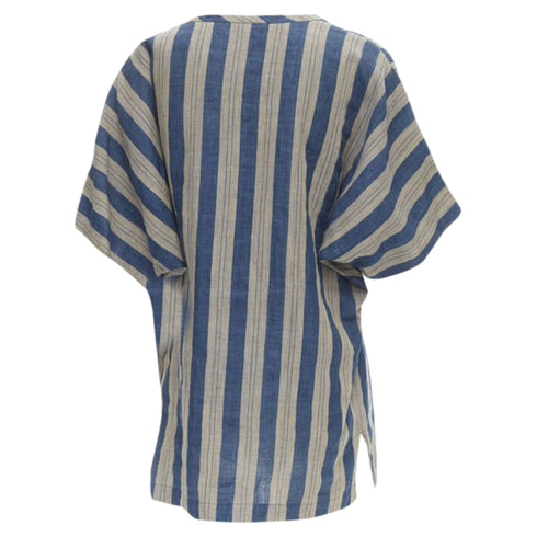 Women's Comme des Garcons striped linen boxy fit shirt
