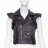 Women's Red Valentino leather ruffle biker vest jacket