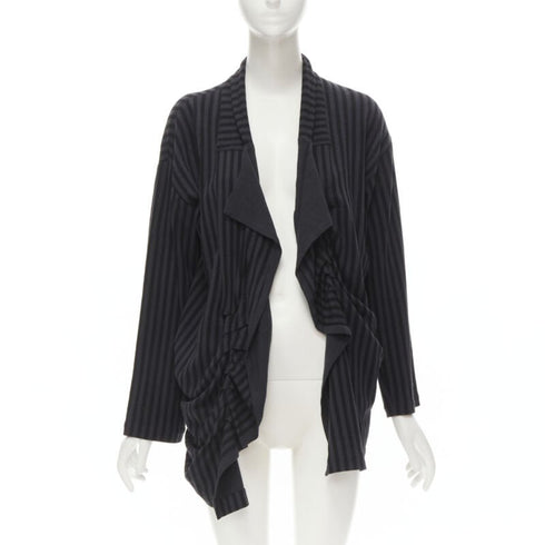 Women's Comme des Garcons striped wool draped front jacket