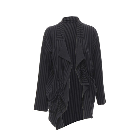 Women's Comme des Garcons striped wool draped front jacket