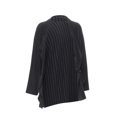 Women's Comme des Garcons striped wool draped front jacket
