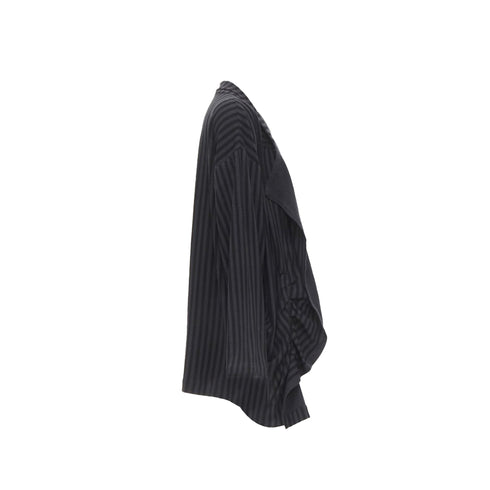 Women's Comme des Garcons striped wool draped front jacket