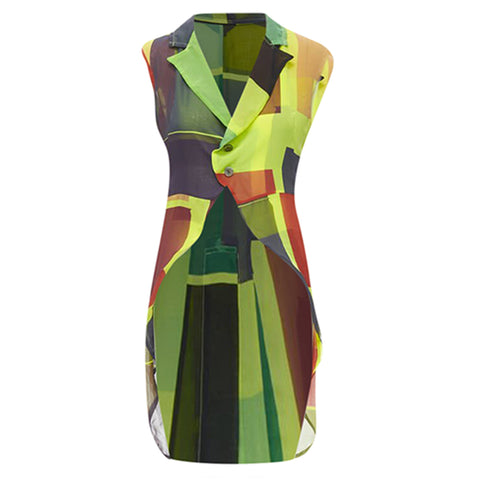 Women's Comme des Garcons pop colorblock layers cutaway vest