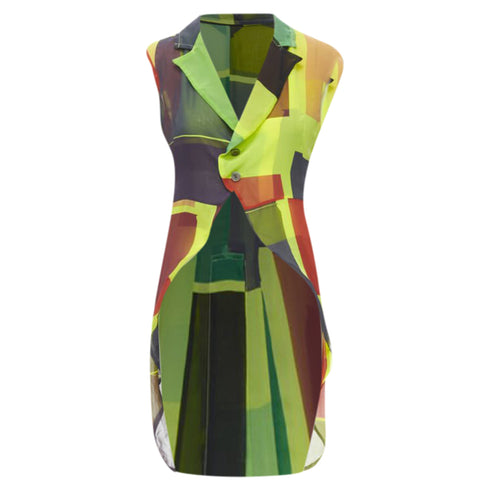 Women's Comme des Garcons pop colorblock layers cutaway vest