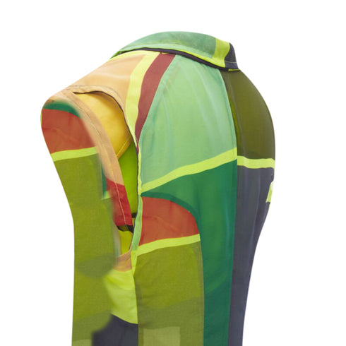 Women's Comme des Garcons pop colorblock layers cutaway vest