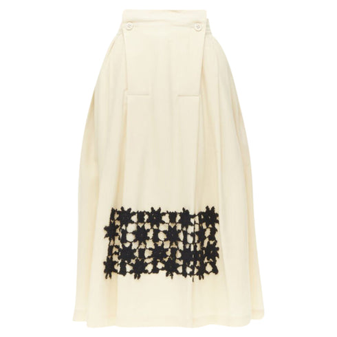 Women's Comme des Garcons lattice lace flared skirt