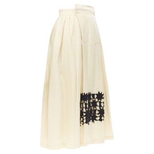Women's Comme des Garcons lattice lace flared skirt