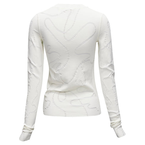 Women's Helmut Lang wiggly line motive jacquard long sleeve sweater