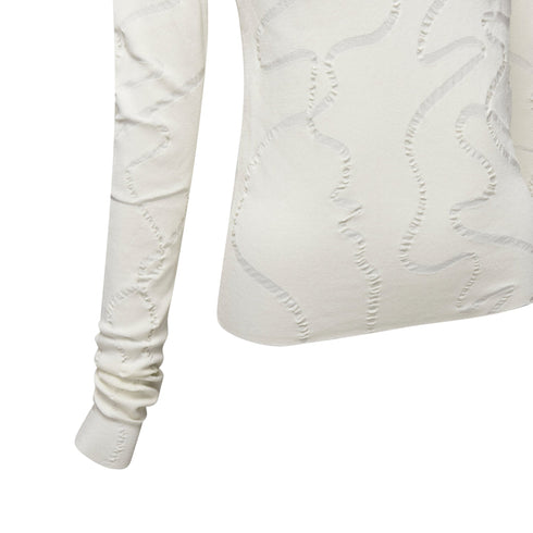 Women's Helmut Lang wiggly line motive jacquard long sleeve sweater