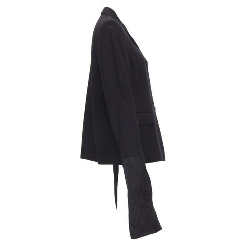 Women's Comme des Garcons wool long wide sleeve blazer jacket