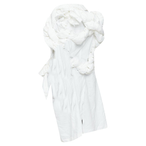 Women's Comme des Garcons cotton asymmetric knotted bundle vest jacket