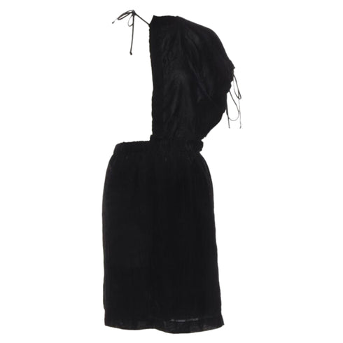 Women's Comme des Garcons velvet drawstring sash knee length skirt