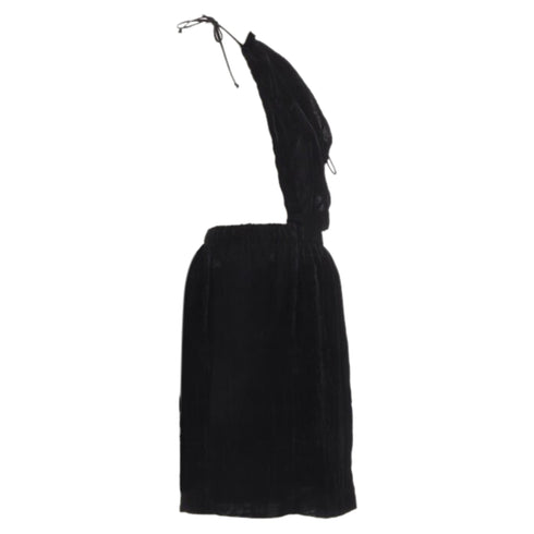 Women's Comme des Garcons velvet drawstring sash knee length skirt