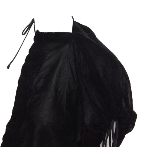 Women's Comme des Garcons velvet drawstring sash knee length skirt