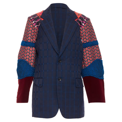 Men's Comme des Garcons Homme Plus check jacquard sleeve blazer