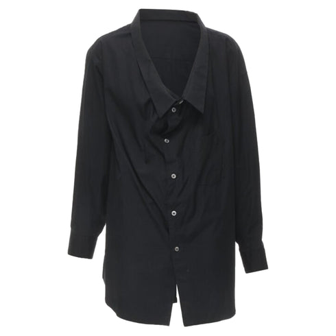 Women's Comme des Garcons asymmetric scoop collar oversized shirt
