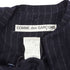 Women's Comme des Garcons navy blue pinstripe wool baseball shirt