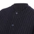 Women's Comme des Garcons navy blue pinstripe wool baseball shirt