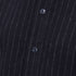 Women's Comme des Garcons navy blue pinstripe wool baseball shirt