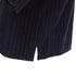 Women's Comme des Garcons navy blue pinstripe wool baseball shirt