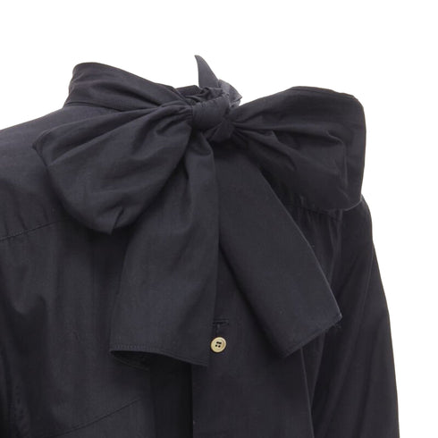 Women's Comme des Garcons asymmetric tiered flared tie back shirt