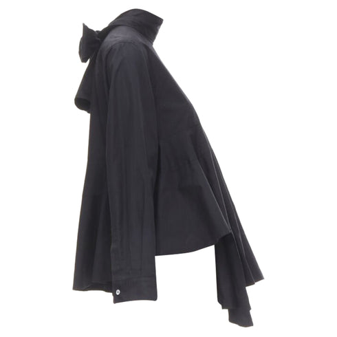 Women's Comme des Garcons asymmetric tiered flared tie back shirt