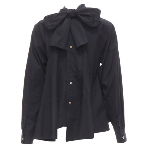 Women's Comme des Garcons asymmetric tiered flared tie back shirt
