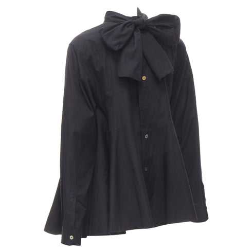 Women's Comme des Garcons asymmetric tiered flared tie back shirt