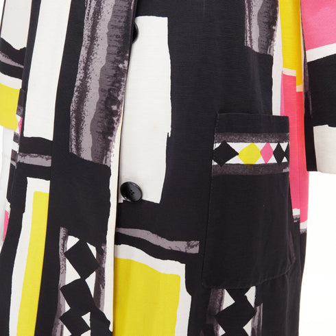 Women's Kenzo Defile abstract geometric crystal collar coat