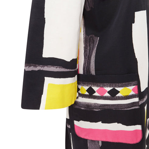 Women's Kenzo Defile abstract geometric crystal collar coat