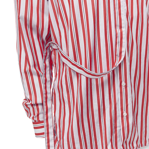 Men's Jil Sander cotton red vertical stripes deconstructed shirt