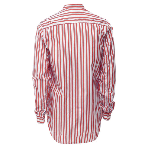 Men's Jil Sander cotton red vertical stripes deconstructed shirt