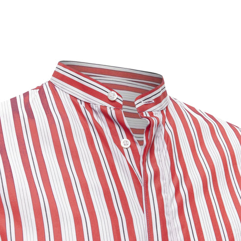 Men's Jil Sander cotton red vertical stripes deconstructed shirt