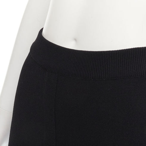 Women's Nanushka black viscose nylon knitted wide leg pants