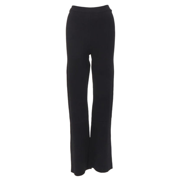 Women's Nanushka black viscose nylon knitted wide leg pants