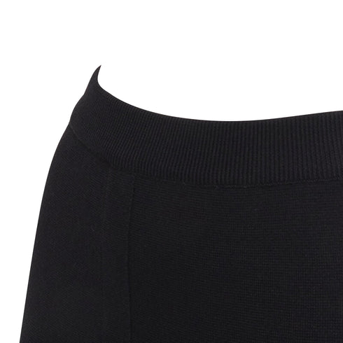Women's Nanushka black viscose nylon knitted wide leg pants