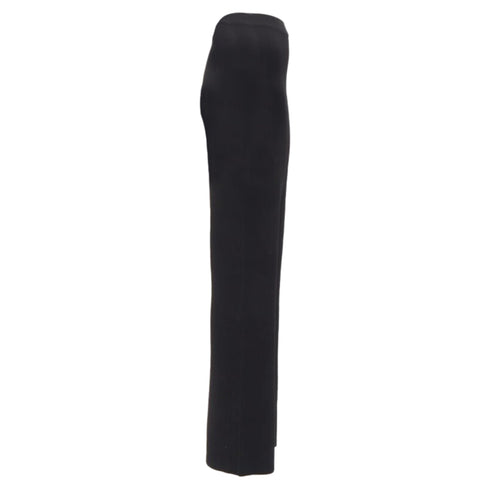 Women's Nanushka black viscose nylon knitted wide leg pants