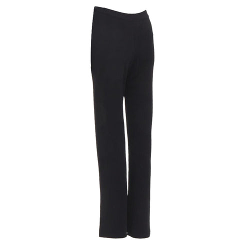 Women's Nanushka black viscose nylon knitted wide leg pants