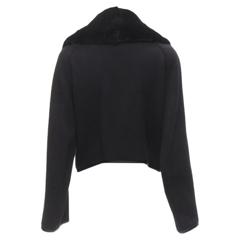 Women's Dsquared mink fur collar leather trim cotton wool jacket