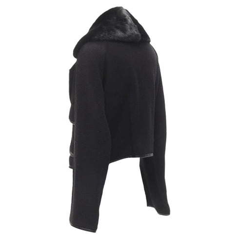 Women's Dsquared mink fur collar leather trim cotton wool jacket