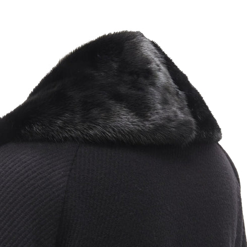 Women's Dsquared mink fur collar leather trim cotton wool jacket