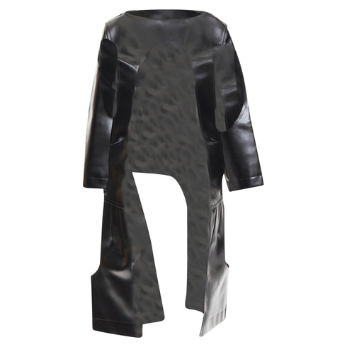 Women's Comme des Garcons black faux leather open frame cut out top