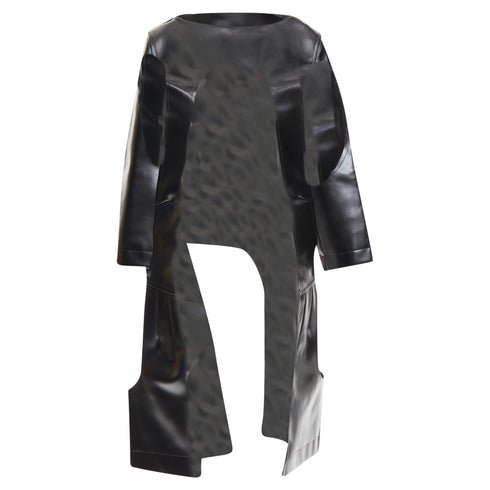 Women's Comme des Garcons black faux leather open frame cut out top