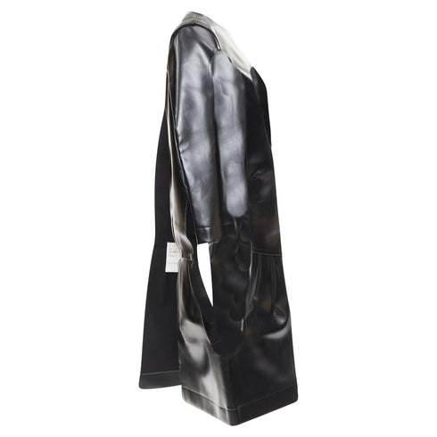 Women's Comme des Garcons black faux leather open frame cut out top