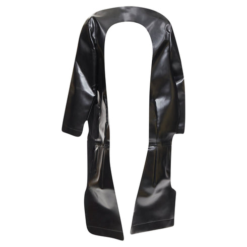 Women's Comme des Garcons black faux leather open frame cut out top