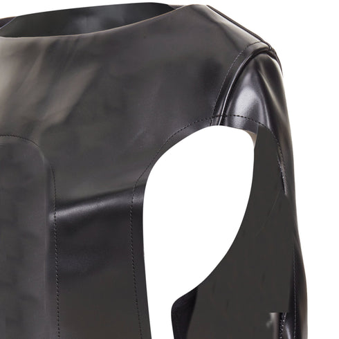 Women's Comme des Garcons black faux leather open frame cut out top