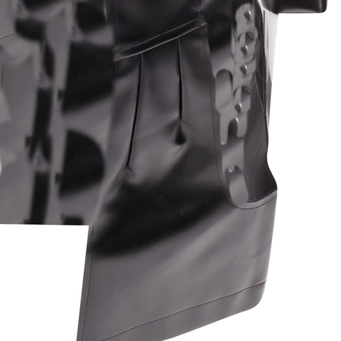 Women's Comme des Garcons black faux leather open frame cut out top