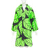 Women's Comme des Garcons leaf print 2D oversized structured canvas coat