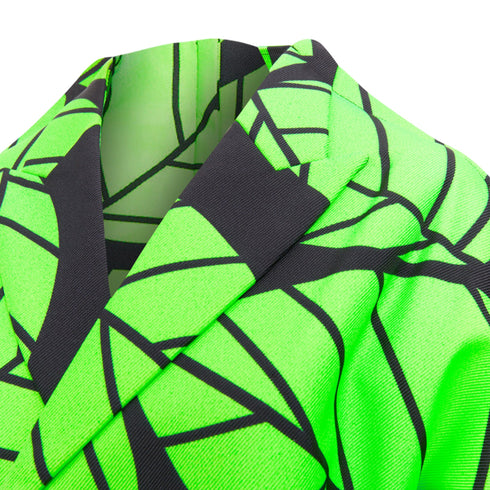 Women's Comme des Garcons leaf print 2D oversized structured canvas coat
