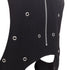 Women's Comme des Garcons black wool silver grommet cut out pannier dress